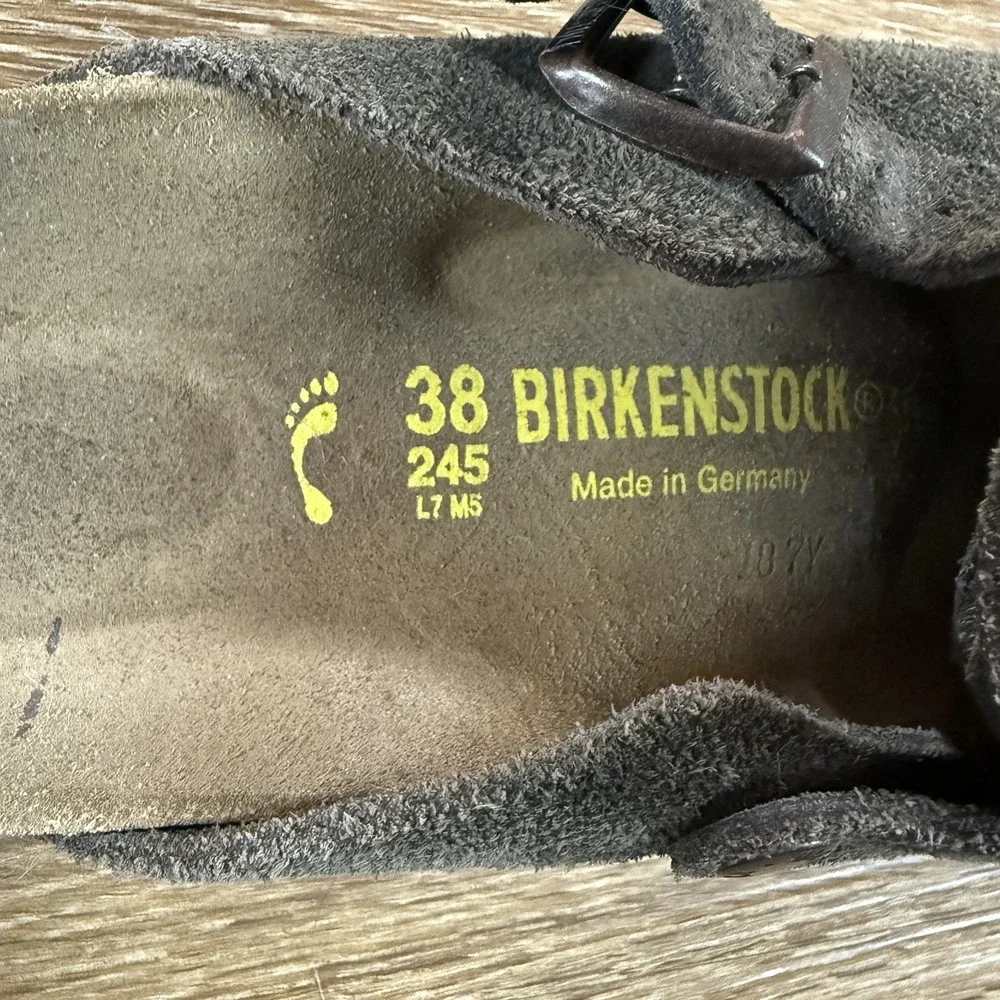 Birkenstock Boston Clogs Women's EU 38 US 7 Brown Suede Leather Germany Comfort - Picture 3 of 10